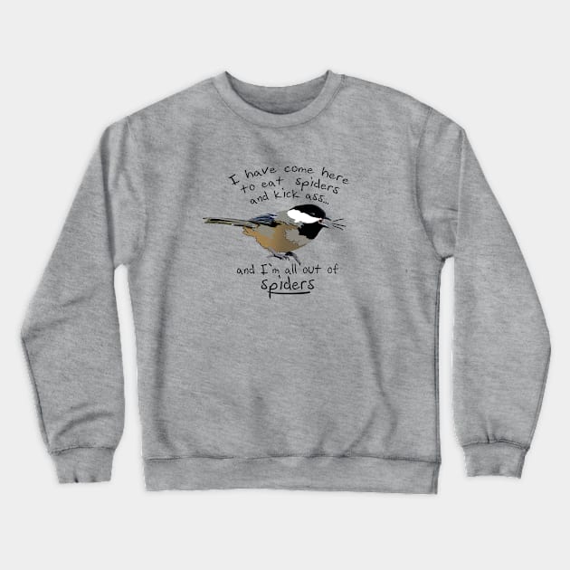 Bird Watching Chickadee Birb Meme Crewneck Sweatshirt by DigiDreams